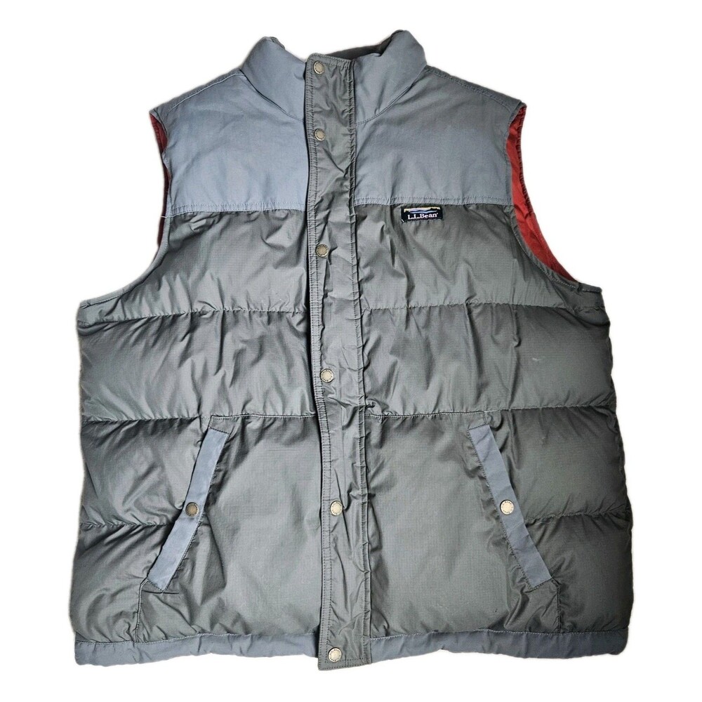 L.L. Bean Down Puffer Vest Men’s XXL Regular Green Insulated Snap Zip